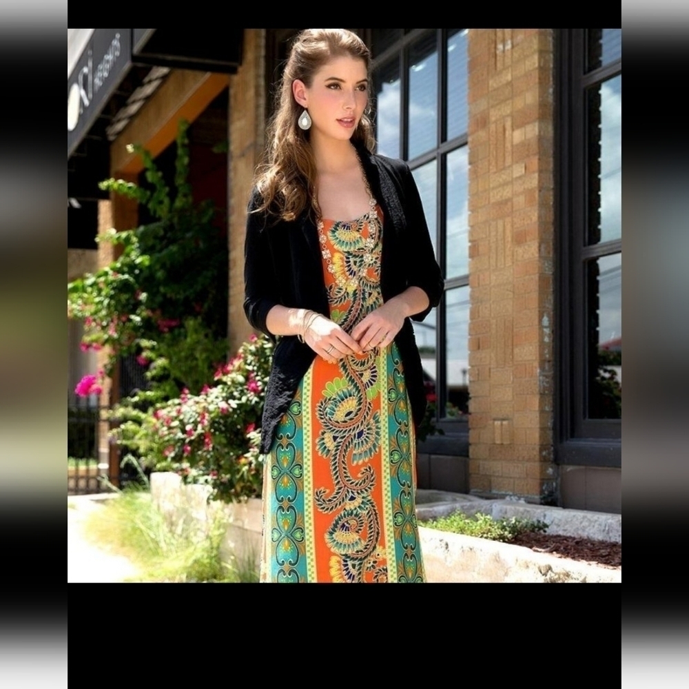 Harper Open Back‎ Spaghetti Strap Boho Side Slit Maxi Dress